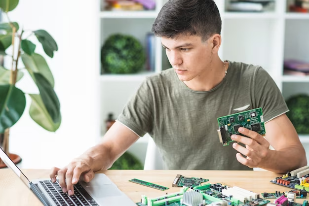  Importance of decoders in digital electronics - photo of a person working on a computer with a decoder circuit board in the background